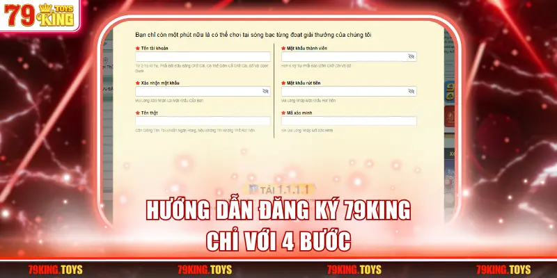 Hướng dẫn đăng ký 79KING chỉ với 4 bước 