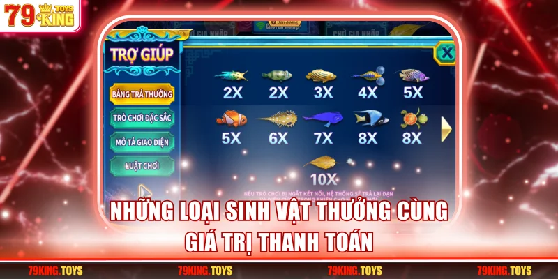 Những loại sinh vật thưởng cùng giá trị thanh toán